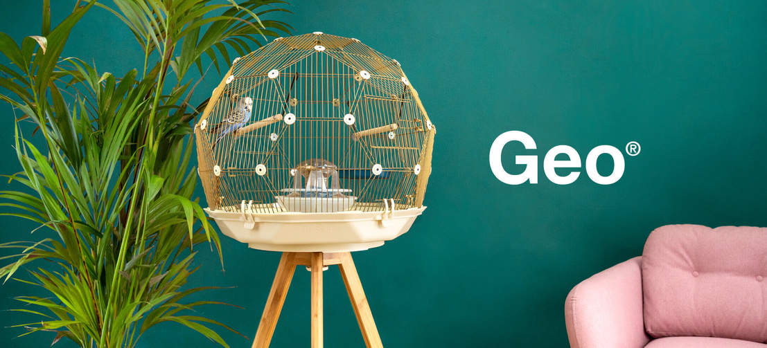 Klatka dla ptaków Omlet Geo to piękna, nowoczesna klatka dla ptaków.