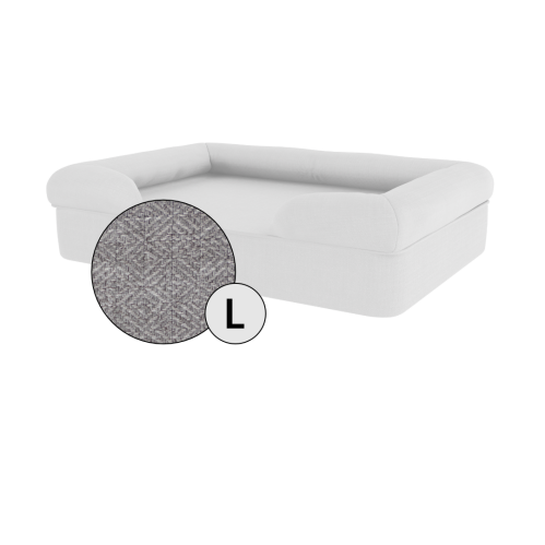 Omlet memory foam bolster dog bed large in stone grey