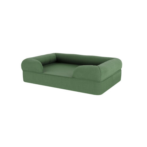 Zielone leGowisko dla psa z pianki memory foam bolster.